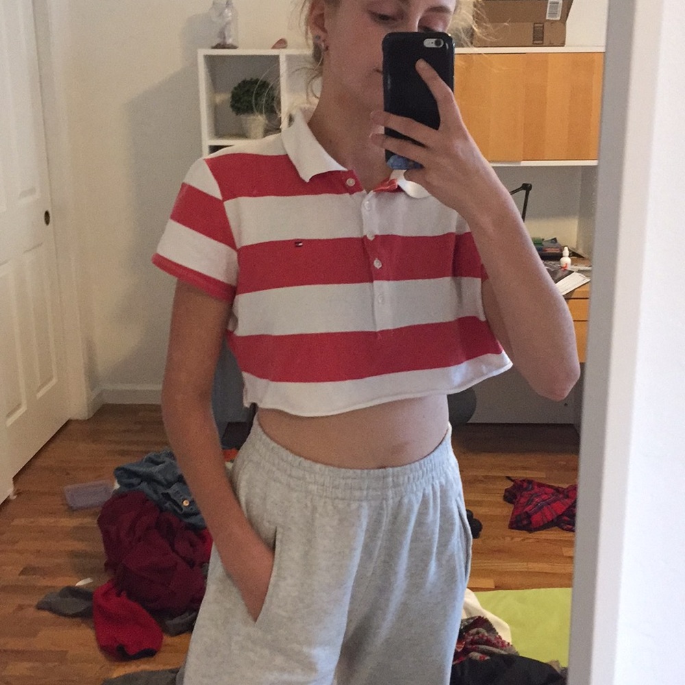 Cropped Tommy Hilfiger Striped Shirt